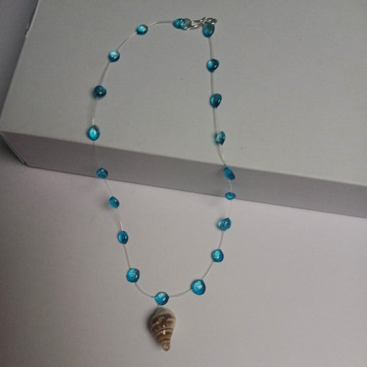 Cerulean Shoreline Sea Shell Necklace