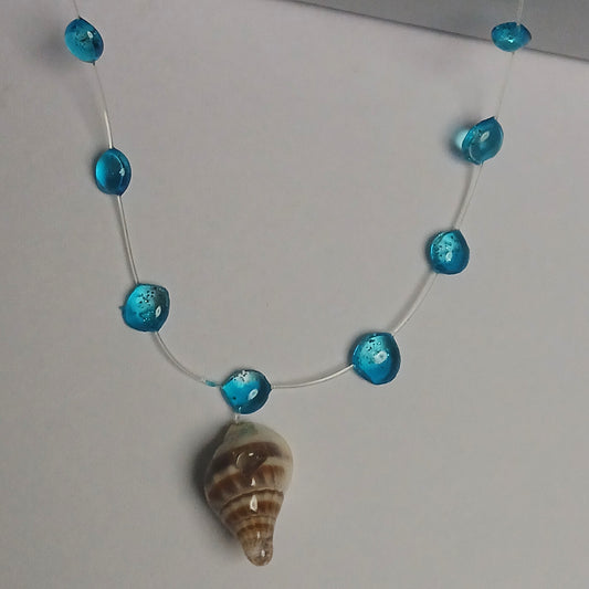Cerulean Shoreline Sea Shell Necklace