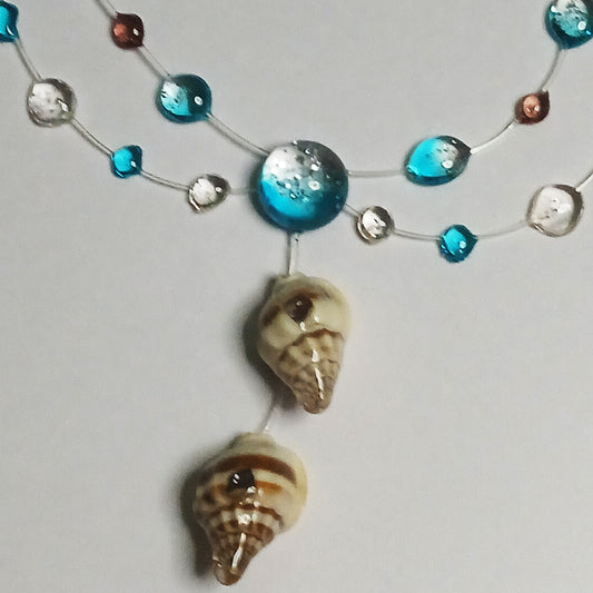 Ocean Mist – Twin Sea Shell Necklace