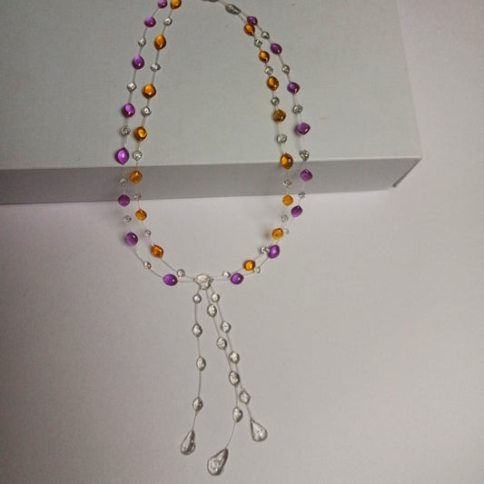 Sunset Dewdrop Lariat Necklace
